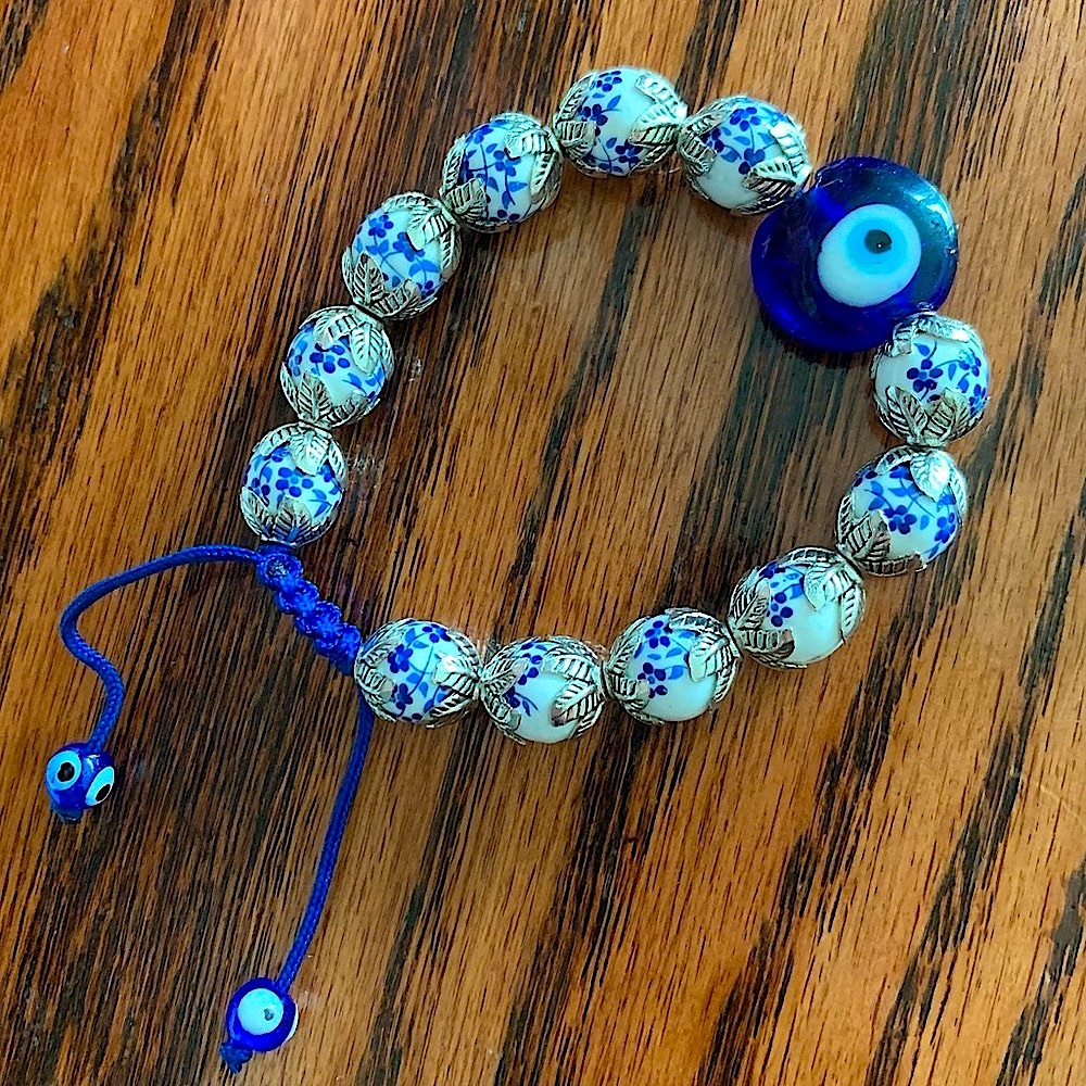 Hand Made Blue Evil Eye Adjustable Bracelet
